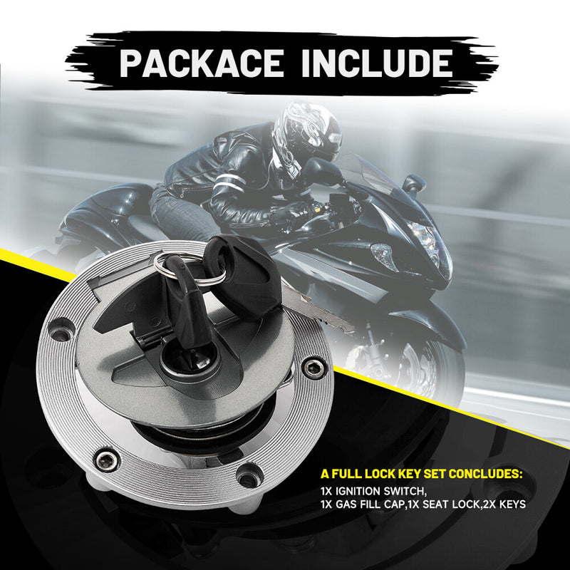 Ignition Switch Fuel Gas Cap Seat Lock Key for Yamaha YZF R3 R25 R6