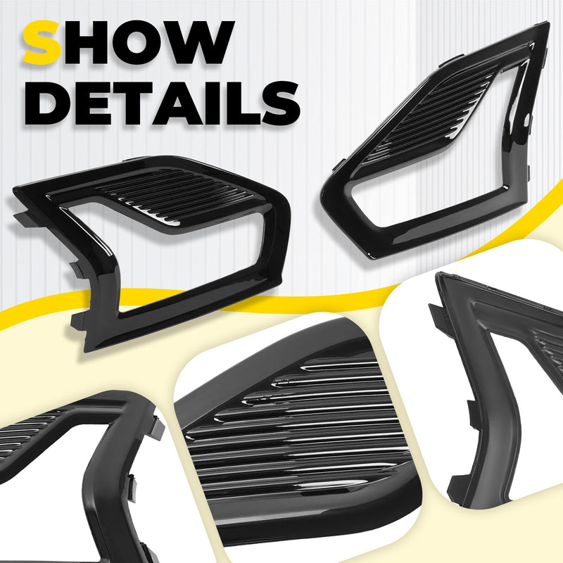 Front Bumper Fog Light Lamp Grille Covers Bezel Trim for Ford Fusion 2019-2020