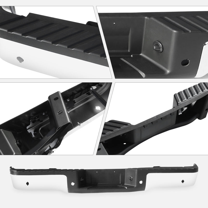 Chrome Rear Step Bumper Assembly with Sensor Holes for Ford F-150 F150 2009-2014