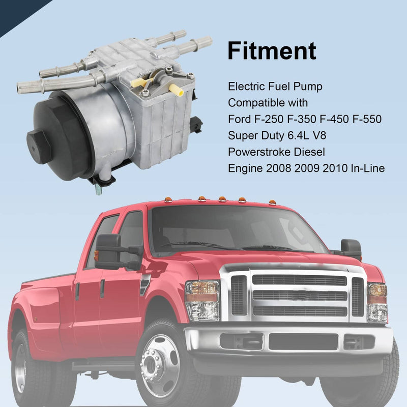 In-Line Diesel Fuel Pump with Filter for Ford F-250 F-350 F-450 Super Duty 08-20
