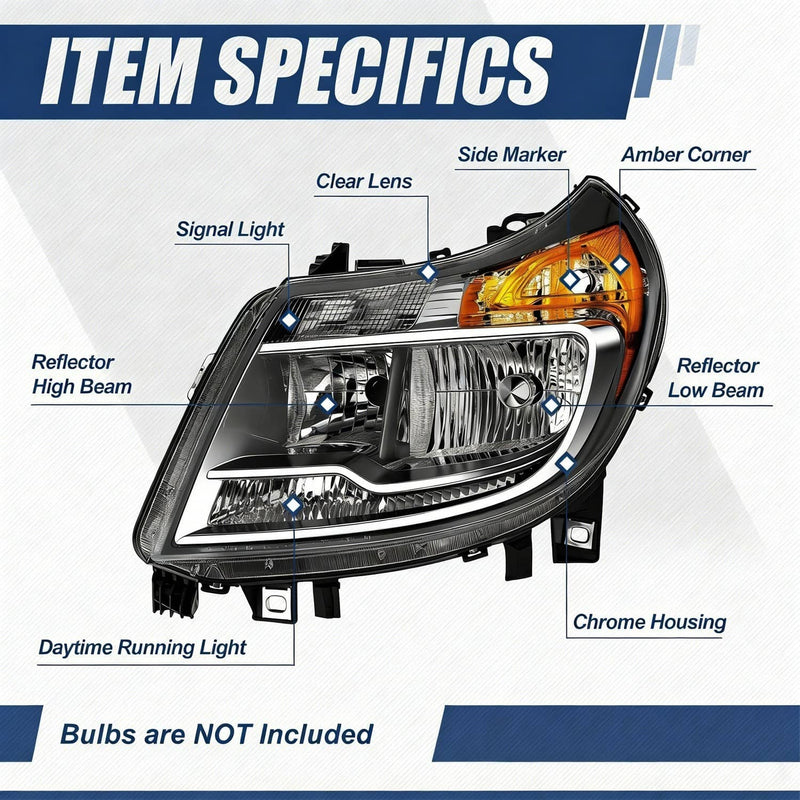 68154588 Left and Right Side Headlights with DRL for 2014-2022 Dodge Ram 1500 25