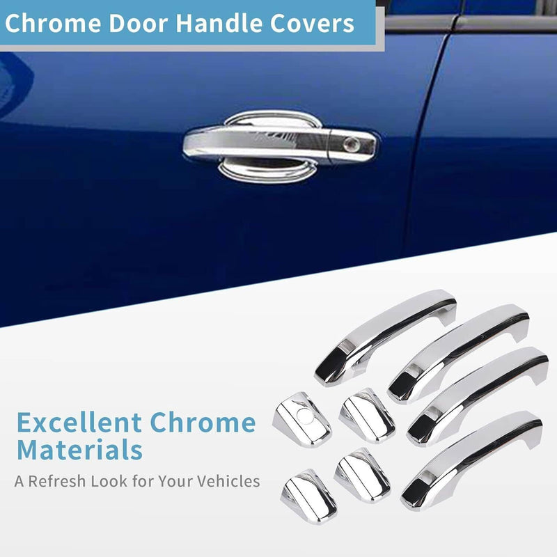 Exterior Door Handle Chrome Set of 4 for Chevrolet Silverado 1500 2014-2017