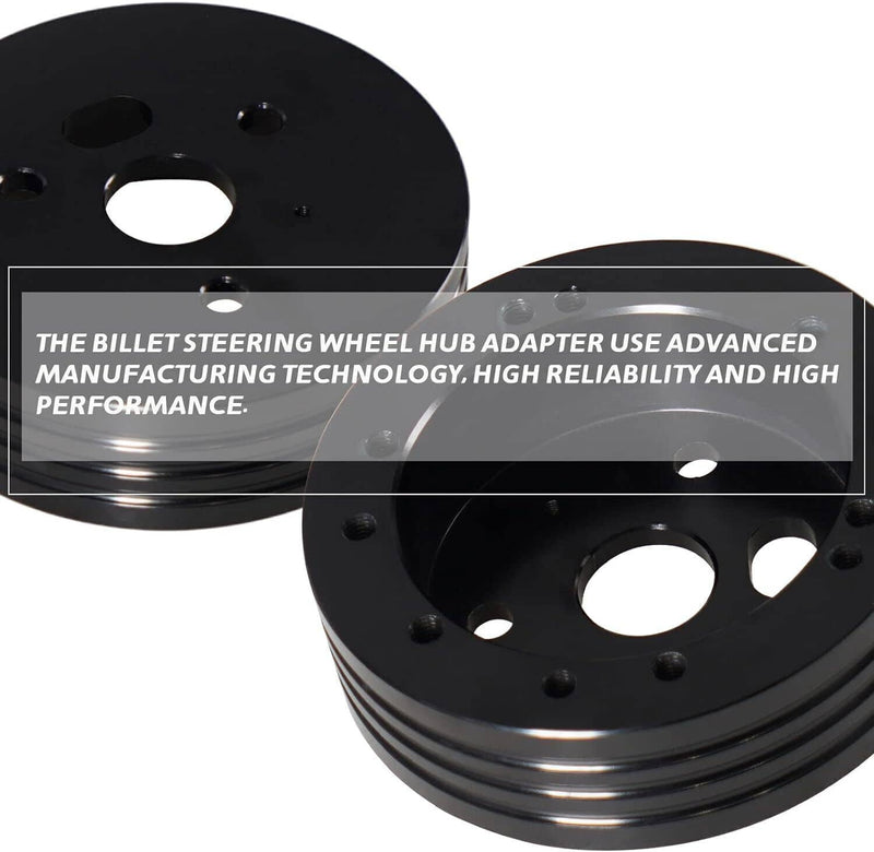 DURAFORCE 5 & 6 Hole Steering Wheel Hub Adapter for Chevy Flaming River Ididit GM Polished