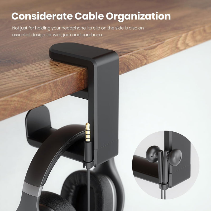 360 Gaming Headphone Hanger Display Stand Holder Hook Under Desk Mount