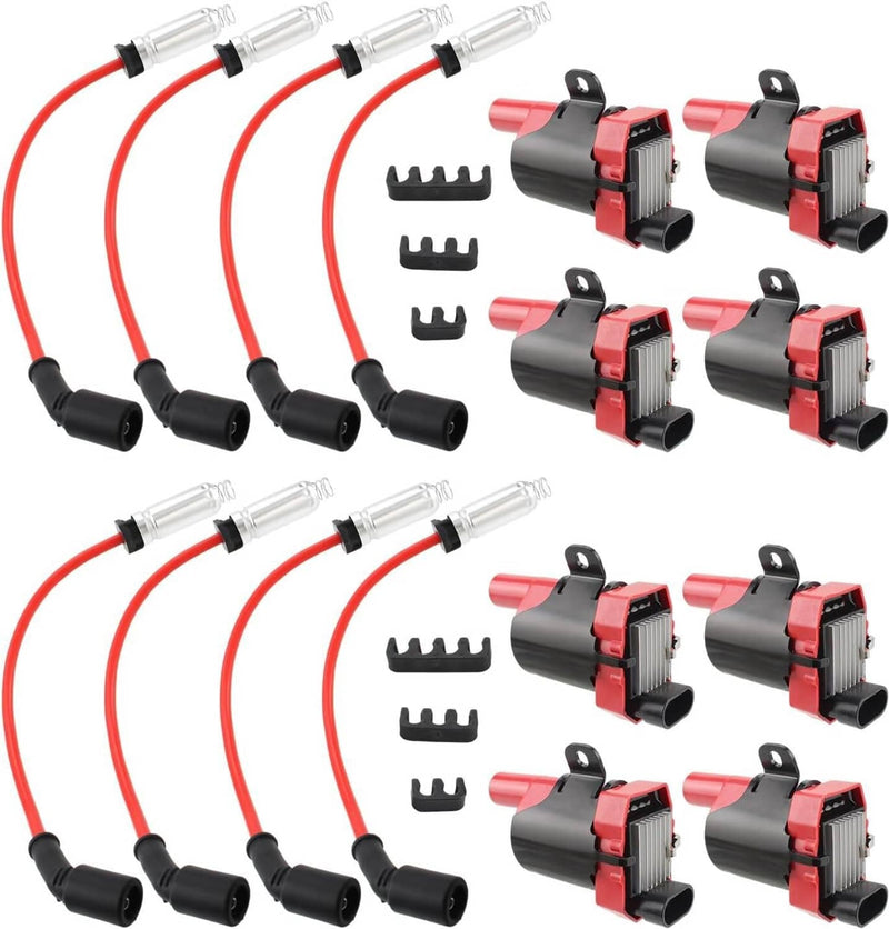 Round Ignition Coil Spark Plug Set for Chevy Silverado GMC LS1 LS3 4.8 5.3 6.0L