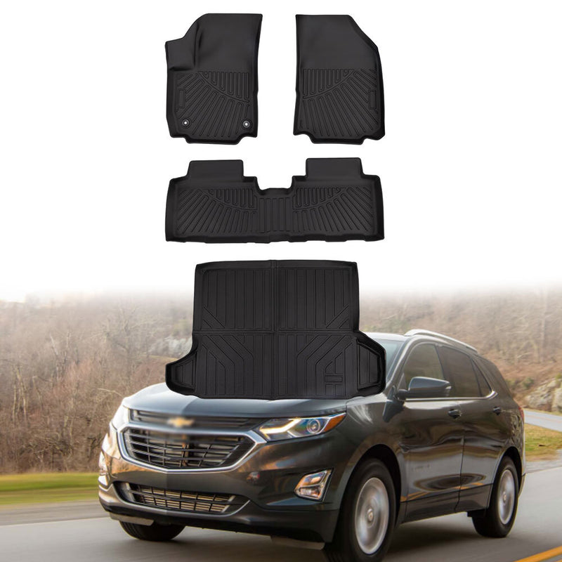 Front Rear Floor Mats Cargo Liner Full Set for Chevrolet Equinox 2018-2024