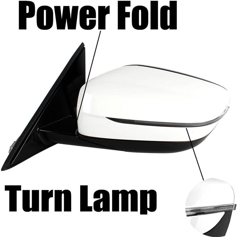 Left Driver Side Mirror with Blind Spot White for BMW 320i 330i 330e 2019-2023
