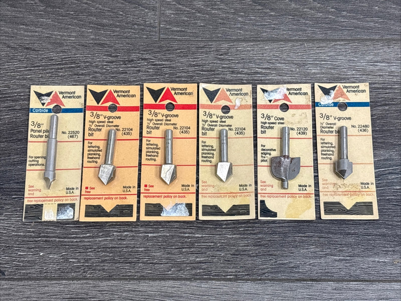Vermont American 3/8 Inch Shank Router Bit Set 6 Piece