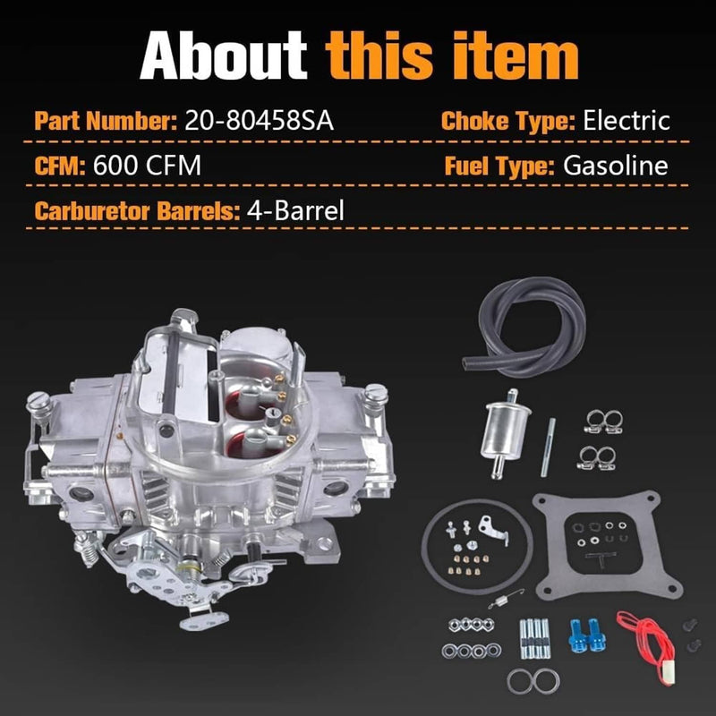 0-80458SA Holley Carburetor 4-Barrel Square Bore 600 CFM Electric Choke 4160