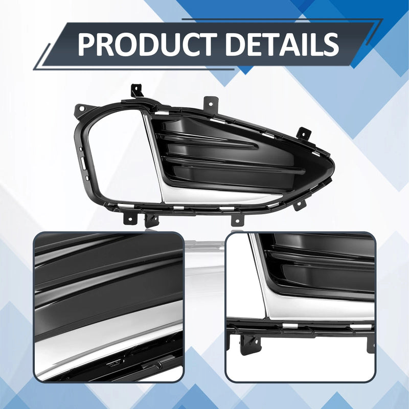 DURAFORCE Front Fog Light Cover Fit for Edge 2019-2024 Passenger RIght Side Fog Lamp Low