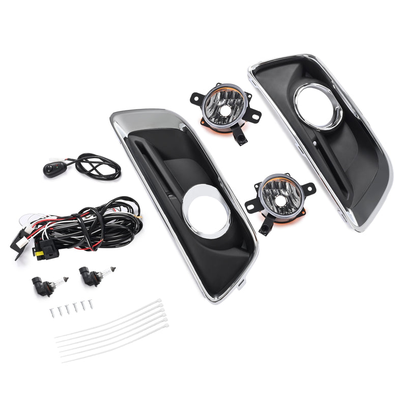 Fog Lights Bumper Lamps with Black Bezel Molding for Chevy Malibu 2013-2016
