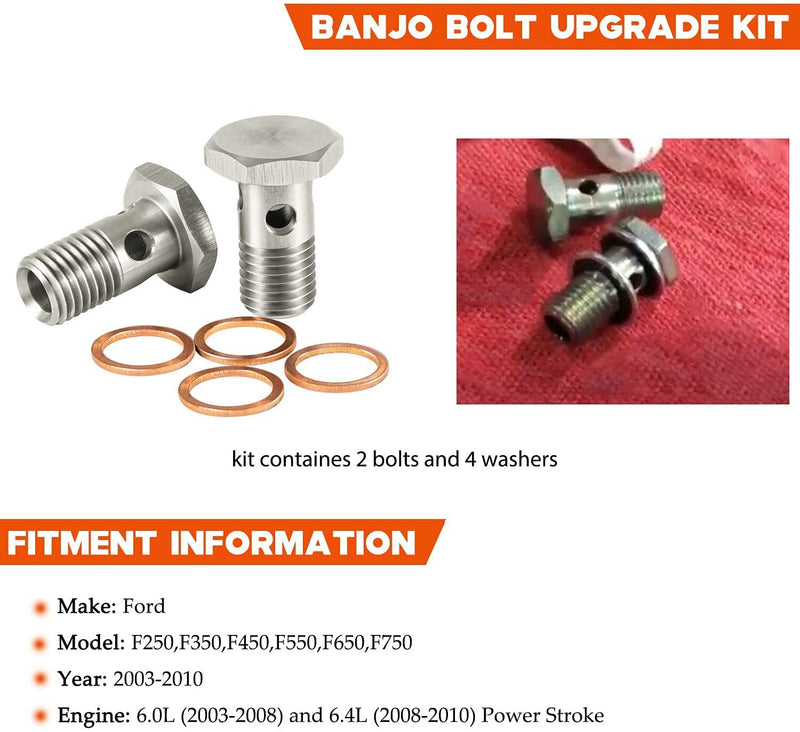 Fuel Banjo Bolt Ultra High Flow Upgrade Kit for Ford 6.0L & 6.4L Powerstroke