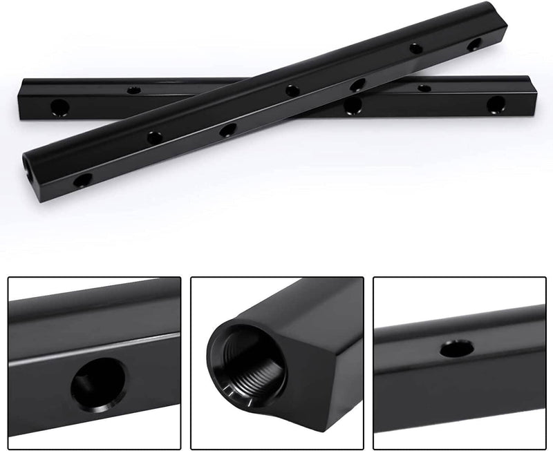 Billet Fuel Rail Kit for LS LS1 LS2 LS3 LS6 Intake Manifold with Hardware Black