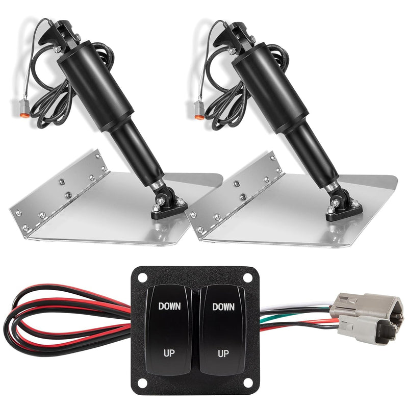 15101-104 Standard Trim Tab Kit Double Rocker Switch for Boat 9" x 12" 16'-25