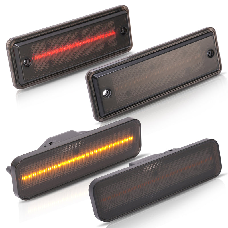 Smoke LED Front & Rear Side Marker Lights for El Camino & Caballero 1978-1987 4x