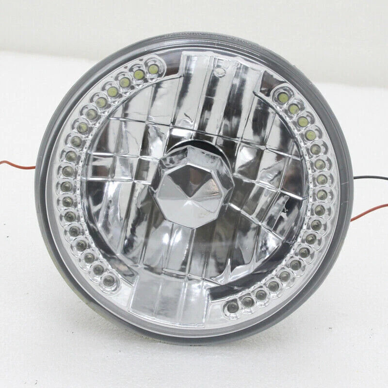 DURAFORCE 2PCS 7" inch Round Halo LED Headlights White Clear For 1975-1978 GMC C15/C25 C35