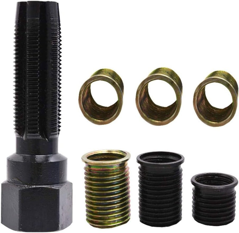 16pc Spark Plug Thread Repair Rethreading Tool Kit M16 Threaded Coil Insert