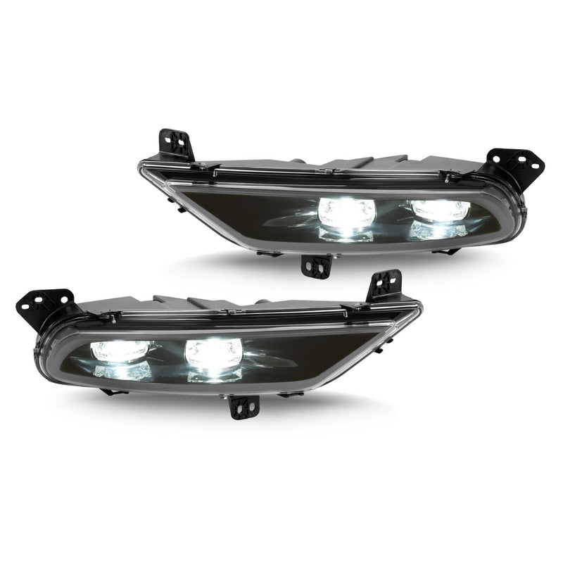 DURAFORCE LED Fog Lights for Chrysler 300 2015-2024 Front Driver Passenger Side Black
