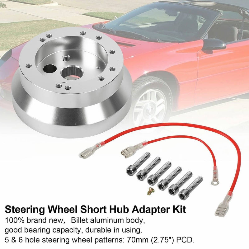 5 & 6 Hole Steering Wheel Polished Short Hub Adapter Ididit for GM