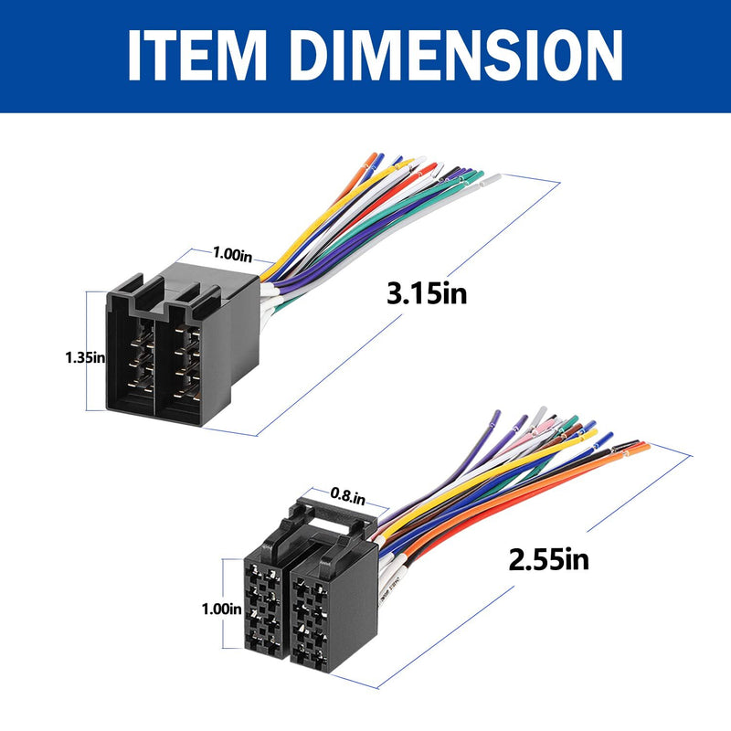 16 Pin ISO Radio Wire Harness Adapter for Peterbilt Freightliner Volvo Mack