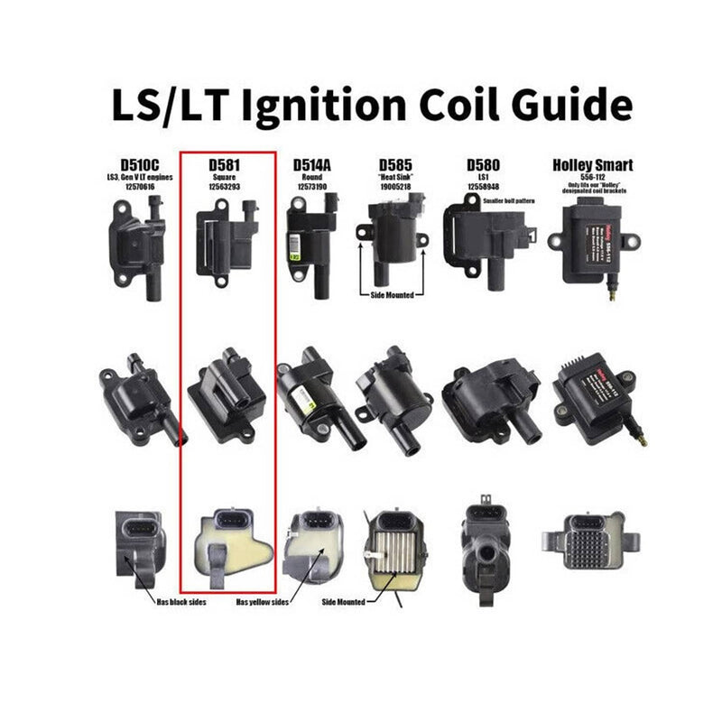 D581 Aluminum Coil Bracket Valve Cover for LS Square 4.8/5.3/5.7/6.0/6.2L LS1