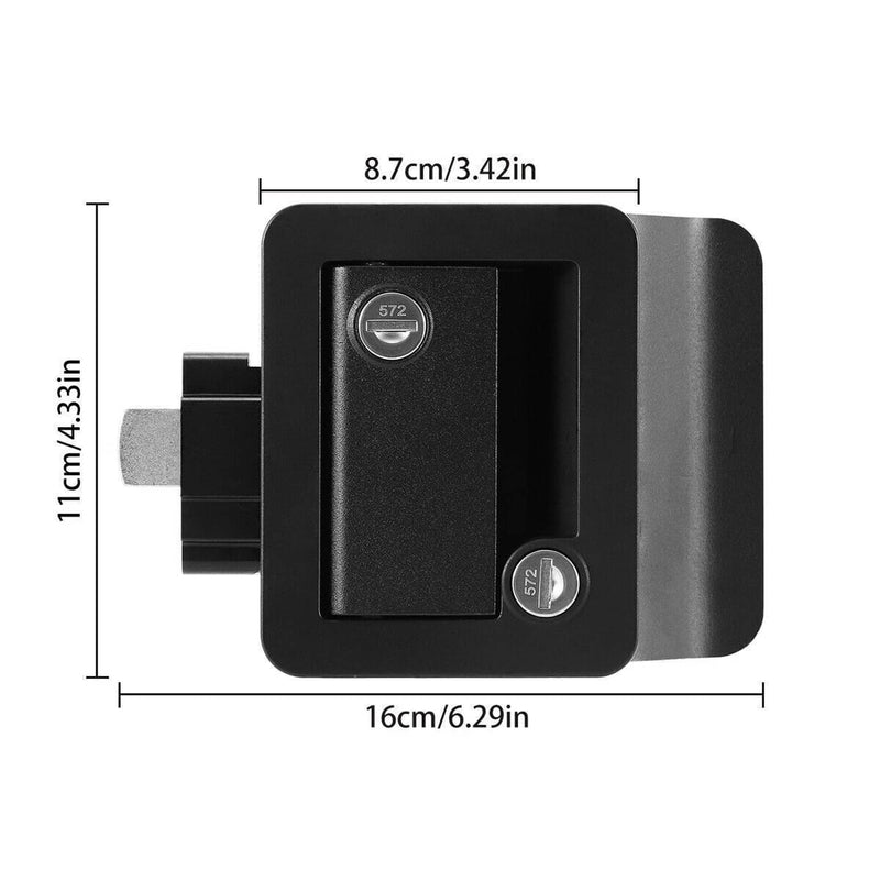 RV Paddle Entry Door Lock Latch Handle Knob Deadbolt for Camper Trailer Black