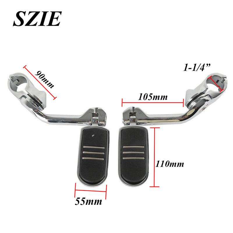 1.25" 1-1/4" Highway Long Foot Pegs 32mm for Harley Touring Road Street Glide