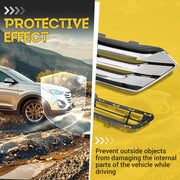 DURAFORCE Front Upper Lower Bumper Grille Set for Hyundai Santa Fe Sport 2013-2016