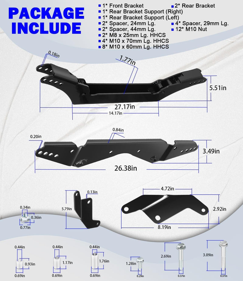 2-3 Inch Lift Kit Front Rear for Polaris RZR S 800 RZR 4 800 2010-2014