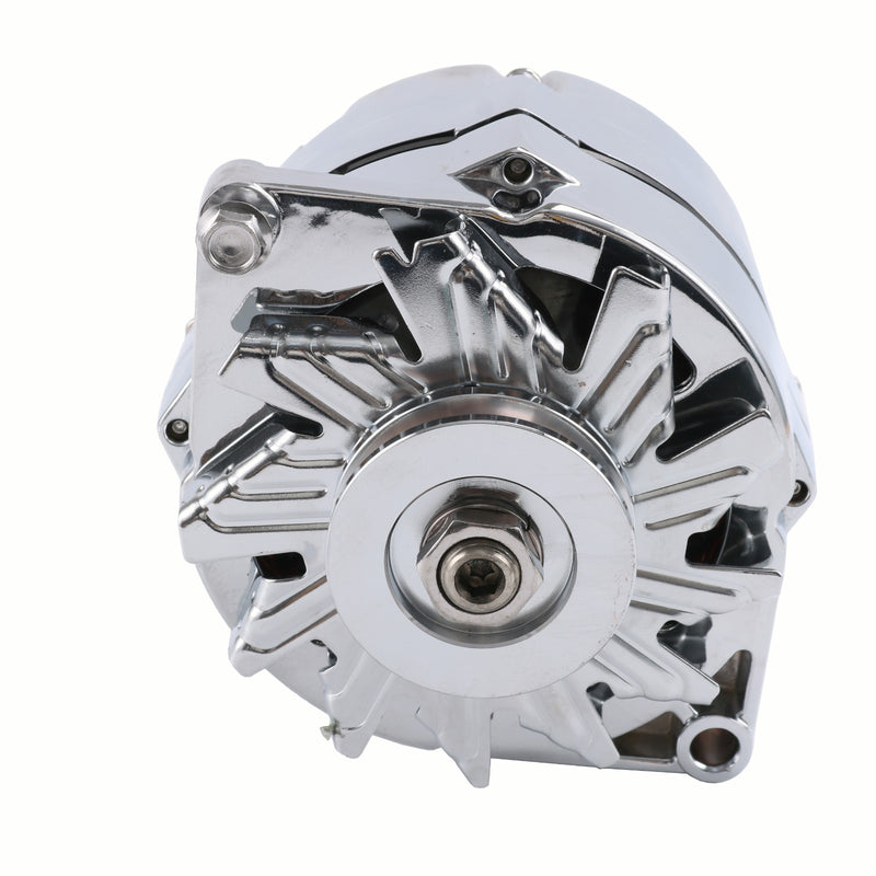ADR0335-C Chrome Alternator for SBC BBC Chevy GM 1 Wire Street Rod High Output