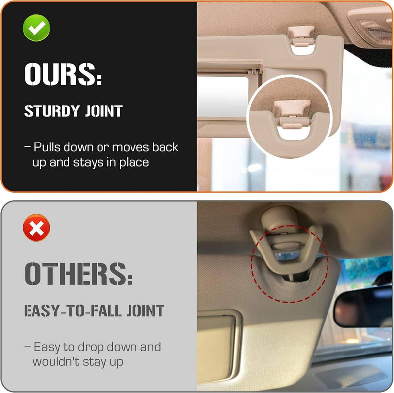 Beige Sun Visor Left and Right Kit for Honda Civic 2006-2011 1 Set