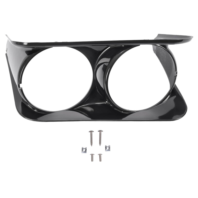 DURAFORCE Black Headlight Bezel Trim Passenger Side RH for Chevrolet C3 Corvette 1968-1982