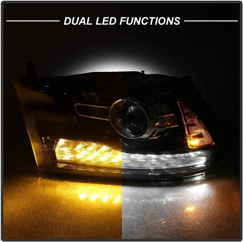 Chrome Projector Headlights w/LED DRL for Dodge Ram 1500 2500 3500