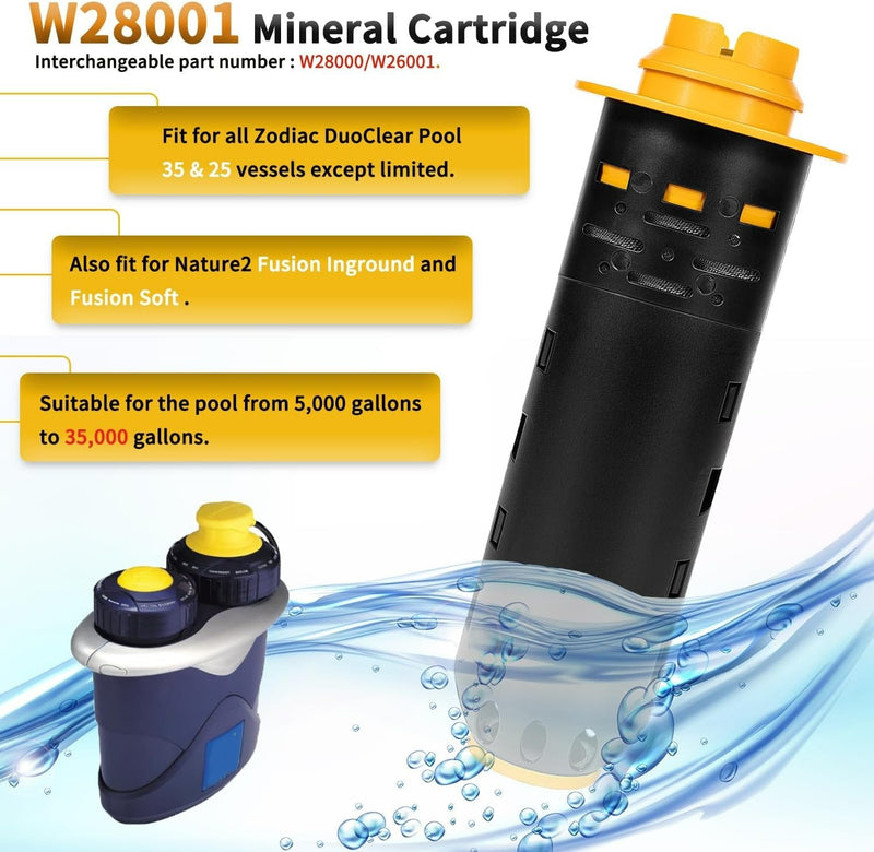 W28001 W26001 Mineral Cartridge for Zodiac Nature2 Duoclear 35 All Models