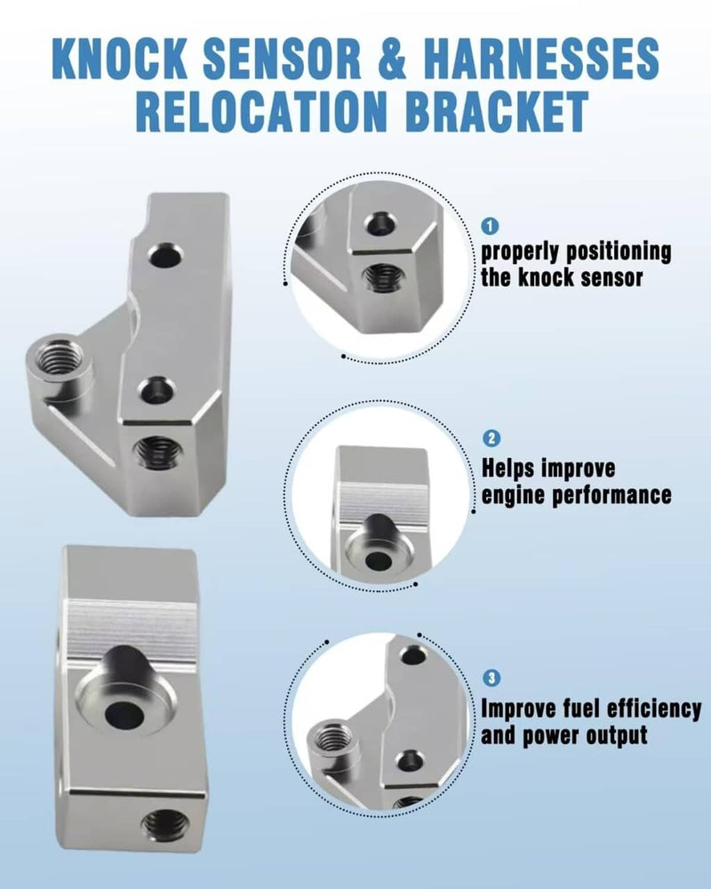 Knock Sensor Relocation Bracket Kit for GM Gen III LS V8 Engines LS1 1997-2007