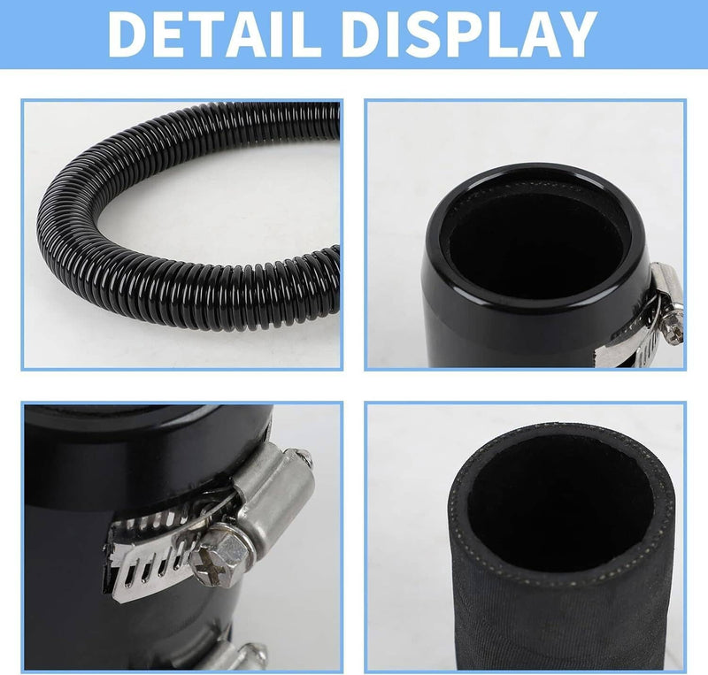 48" Stainless Steel Flexible Radiator Coolant Water Hose with Caps Kit