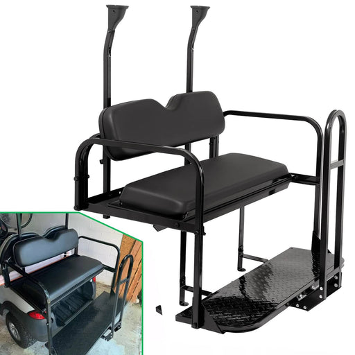 DURAFORCE Rear Flip Seat Back Kit for Club Car Precedent Tempo Golf Cart with Grab Bar