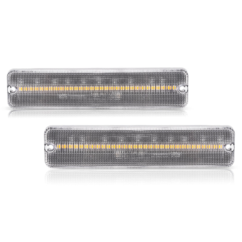 Front Fender LED Side Marker Lights Bumper Lamps for Jeep Wrangler YJ 1987-1995