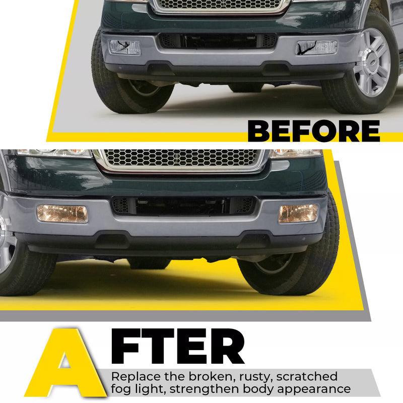 Fog Lights Assembly Lens With Bulbs for Ford F-150 04-06 for Lincoln Mark LT 06