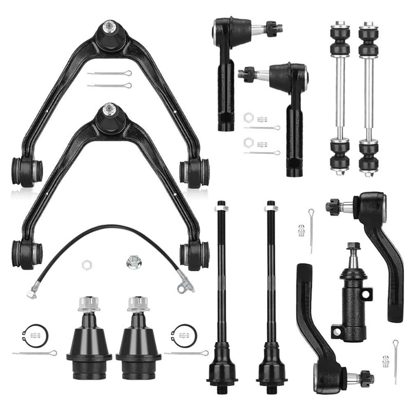 Front Upper Control Arm Ball Joints Tie Rods for Chevy Tahoe GMC Yukon Escalade