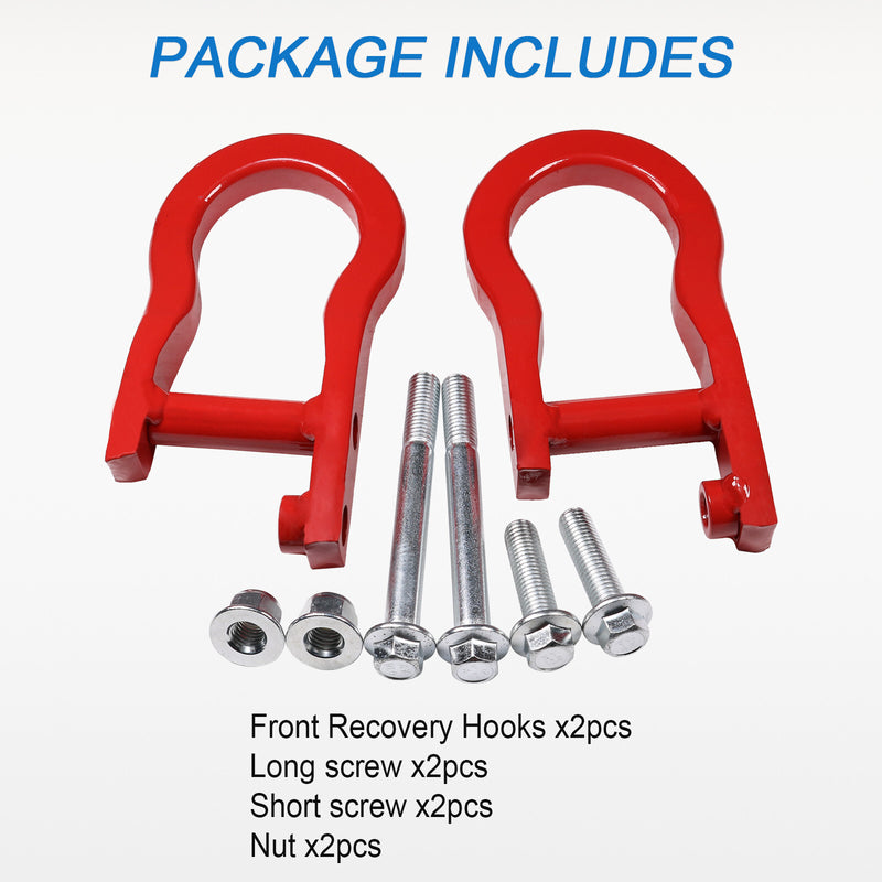 84192871 Pair Red Tow Hooks for Chevy Silverado GMC Sierra 1500 2007-2019