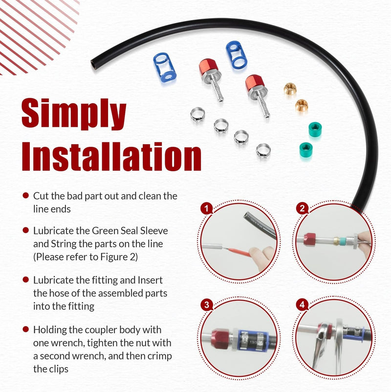 800-671 A/C Line Splice Kit for 3/8 Line With No.6 Hose 24 Line to Hose Repair