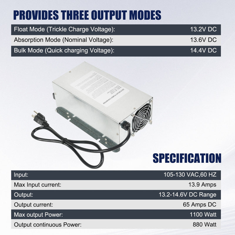 WF-9865 65 Amp Power Converter Charger for RV Trailer Camper WF-9865-AD-CB WF-98