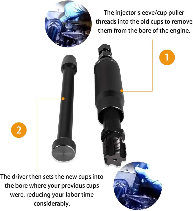Injector Sleeve Cup Removal Installation Tool Kit for CAT 3126 3126B C7 C9