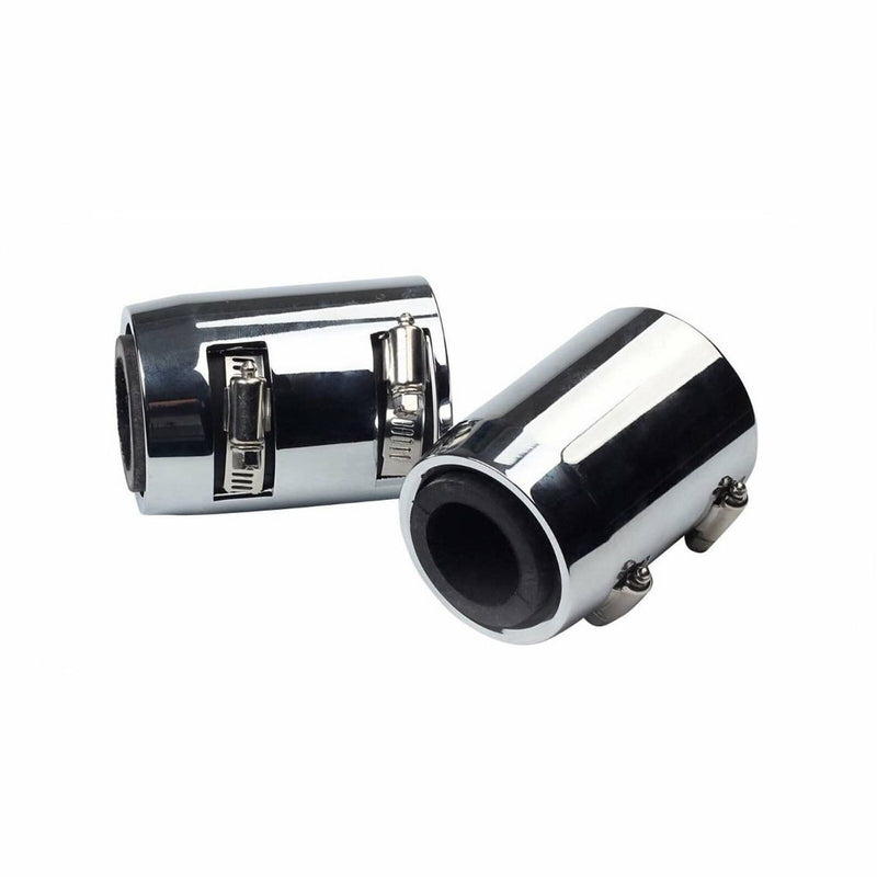 36" Radiator Hose Upper Lower Flexible Stainless Steel with Chrome Caps Kit