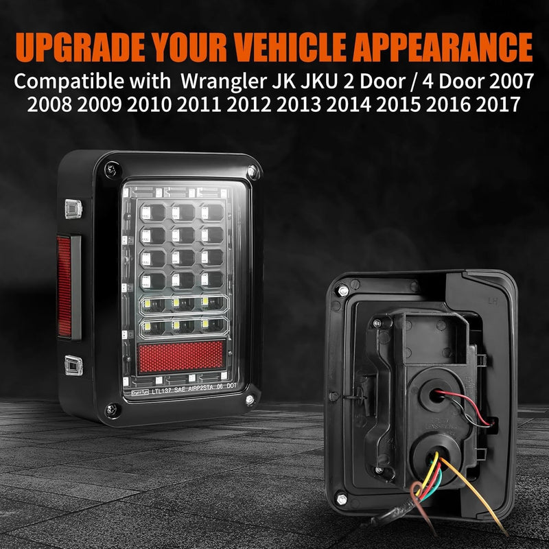 7" LED Headlights Fog Turn Tail Lamp Combo for 07-18 Jeep Wrangler JK