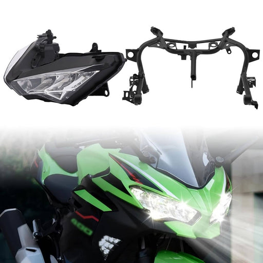 DURAFORCE Front Headlight & Upper Stay Fairing Bracket for Kawasaki Ninja 400 2018-2024