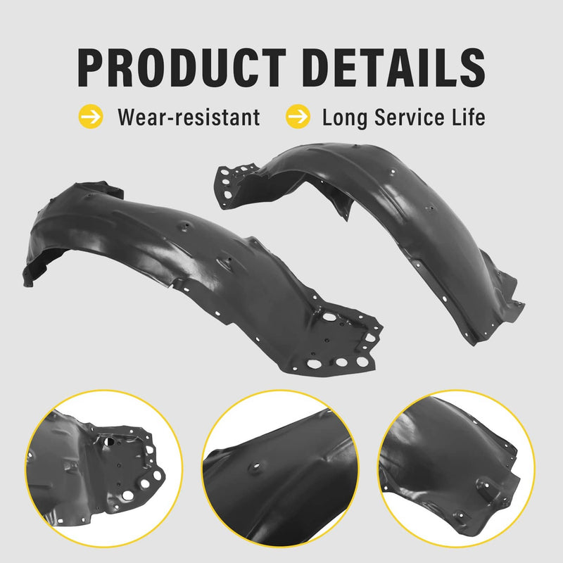DURAFORCE Front Left & Right Side Inner Fender Liner for Honda Accord Sedan 2018-2022