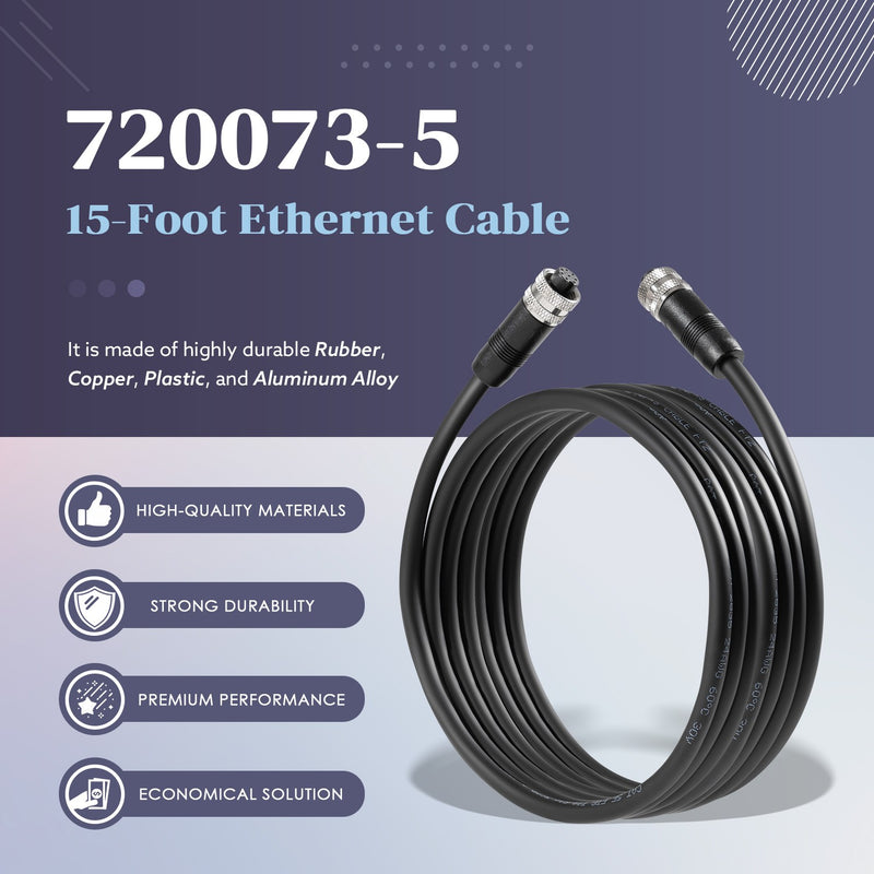 HB 720073-5 15 Foot Ethernet Cable for Humminbird Helix 15 AS EC 15E 15ft