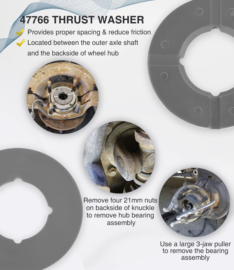 Thrust Washer Snap Ring Kit for Ford F250 F350 Excursion 98-04 50 60 Super Duty